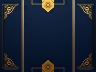 Elegant gold ornate book cover design with dark blue linen texture and vintage editorial art