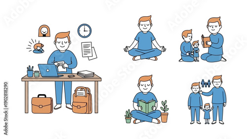 Man Engaged in Various Daily Activities and Hobbies.