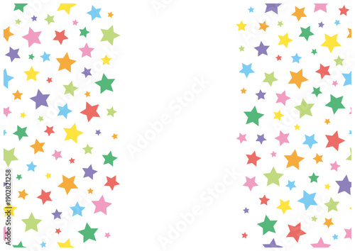 カラフルな星のフレーム（左右配置）｜ポップでかわいい星柄ベクター