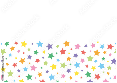 カラフルな星のフレーム（下部配置）｜ポップでかわいい星柄ベクター