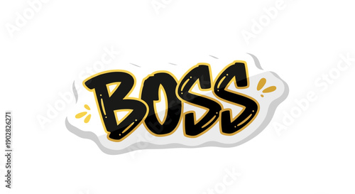 Stunning boss graffiti text with dynamic yellow outline
