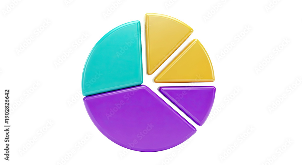 Fototapeta premium Colorful 3D Pie Chart Slices