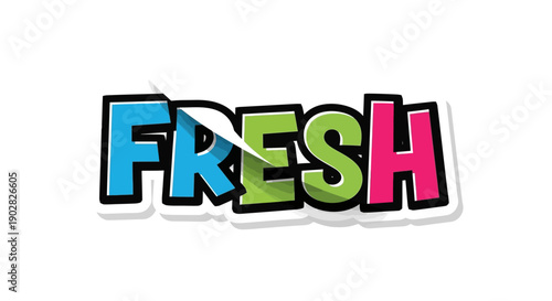 Vibrant Fresh Text with Colorful Gradient Effect