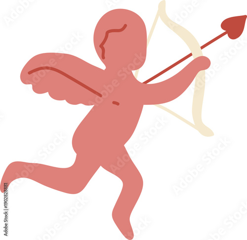 Cupid Aiming Heart Arrow Cartoon