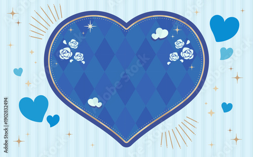 ホワイトデーフレーム_ハート_文字なし_横