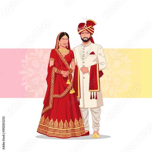 Indian Wedding Couple in Traditional Attire