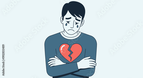 Sad Man with Broken Heart
