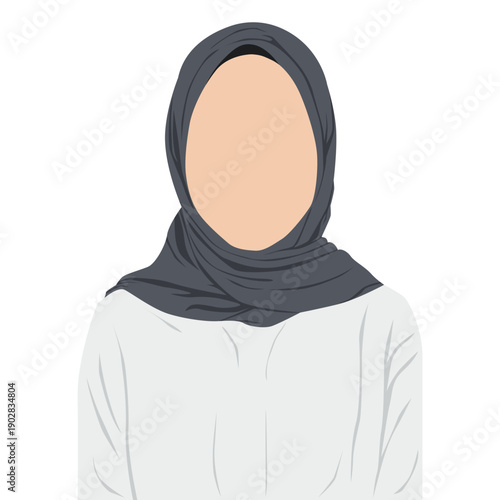 Faceless Muslim Woman in Hijab Avatar