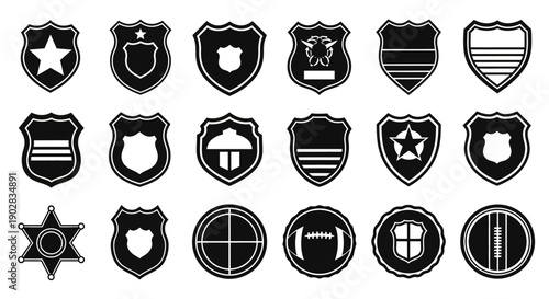 Shield Badges Collection: Law Enforcement Icons