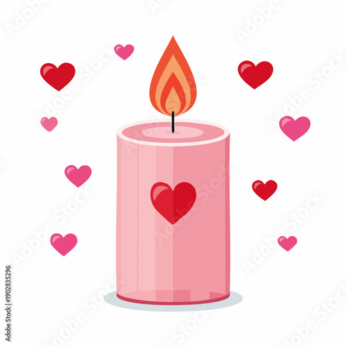 Candle with Hearts