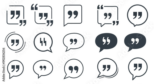 Quotation Marks Vector Set. Speech Bubbles