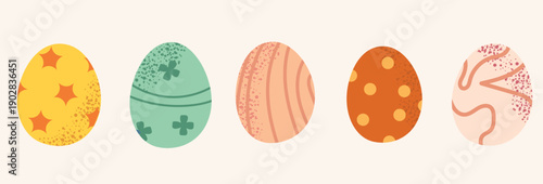 Set collection of Easter eggs decoration for Easter 5