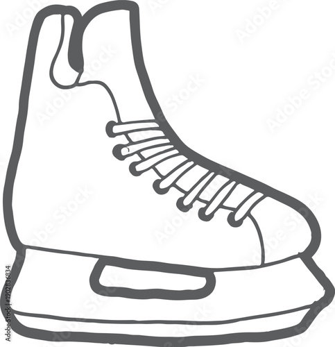 Ice skating shoe. Hockey rink blade icon