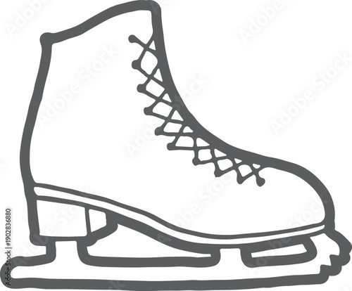 Figure skating shoe line icon. Ice rink equipment