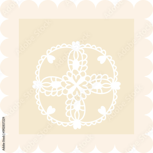 Lace Mandala Doily Valentine Postage Frame