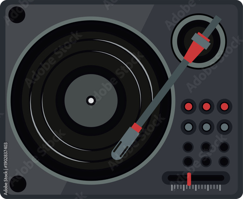 Vinyl player. Vintage music record disk cartoon icon