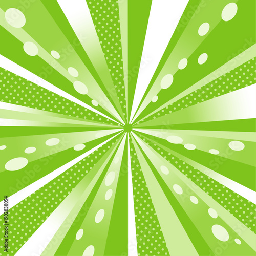 水玉模様のあるサンバースト背景素材