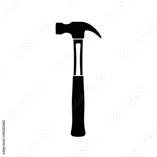 Black hammer silhouette isolated on white background