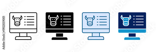 Smart Livestock Icon Set Multiple Style Collection