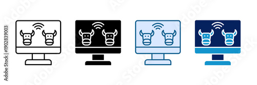 Smart Dairy Farm Icon Set Multiple Style Collection