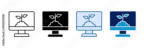 Smart Seed Technology Icon Set Multiple Style Collection