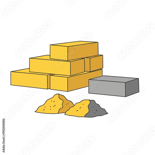 Gold bricks and building materials
