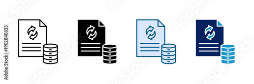 Data Transformation Icon Set Multiple Style Collection