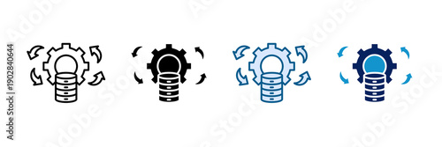 Stream Processing Icon Set Multiple Style Collection