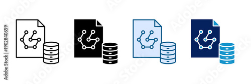 Nosql Database Icon Set Multiple Style Collection