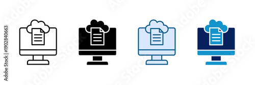 Cloud Data Platform Icon Set Multiple Style Collection