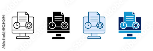 Data Logging Icon Set Multiple Style Collection