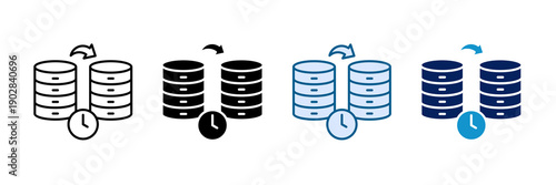 Data Backup Icon Set Multiple Style Collection