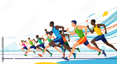 Dynamic Sprint Race of Diverse Athletes in Action