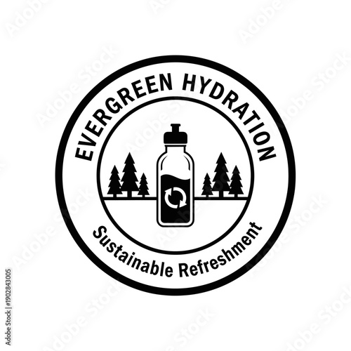 Evergreen Hydration Sustainable Refreshment Logo.