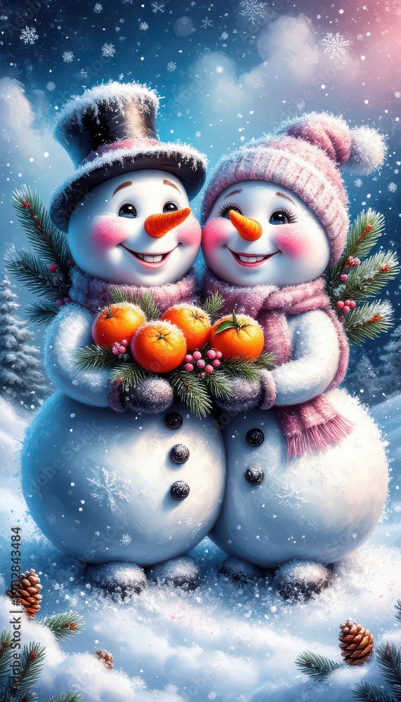 Obraz premium snowman in the snow