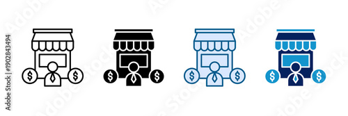 Small Business Owner Icon Set Multiple Style Collection