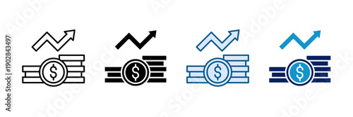 Business Growth Icon Set Multiple Style Collection