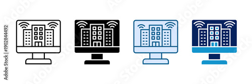 Smart City Icon Set Multiple Style Collection