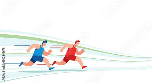 Dynamic Running Race with Two Athletes in Motion