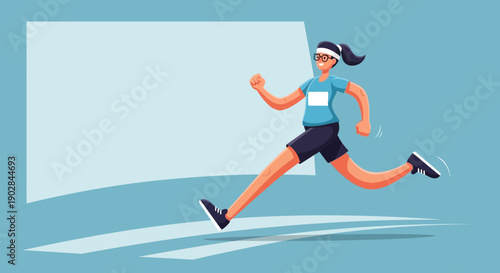 Dynamic Female Runner in Sportswear Mid-Stride