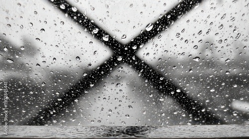 Wallpaper Mural Raindrops on Glass with Black Cross Structure in Blurred Gray White Background Weather View Sadness and Texture and Pattern Close Up Detailed View Torontodigital.ca