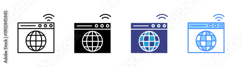 Website icon set multiple style collection