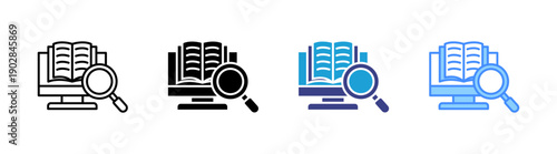 Analysis icon set multiple style collection