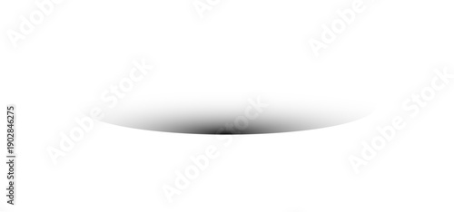 Abstract black and white gradient shadow effect on white background, minimalist oval drop shadow for product presentation and graphic design elements