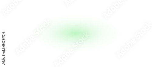 Soft green glowing light effect on white background with blurred oval shape and ethereal aura