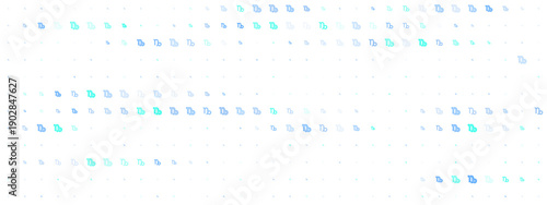 Abstract background pattern with blue and cyan Capricorn zodiac symbols on a white background for astrology and horoscope designs