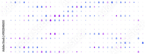 Abstract background pattern of purple and blue water drops on a white background, minimalist geometric design for digital art and web banners