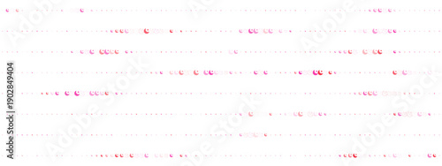 Abstract horizontal pattern of pink and red circular dots on a white background, minimalist digital data visualization graphic for modern web design and technology concepts.