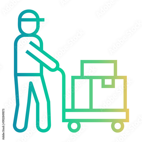 warehouse Line Gradient Icon