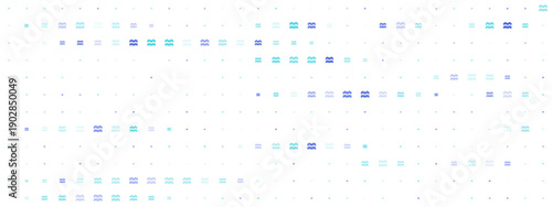 Abstract Background Pattern with Blue and Cyan Aquarius Zodiac Symbols on White Background for Astrology and Horoscope Designs